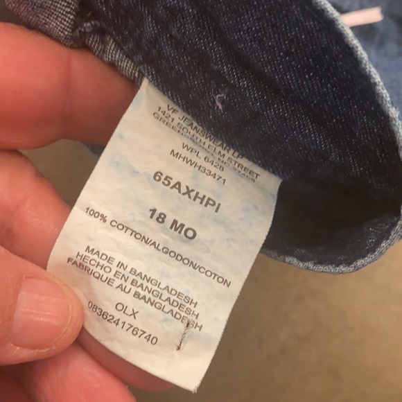 Girls Denim Skirt Riders Jean 18 month old skirt Pink Ribbons vintage EUC - Picture 3 of 4